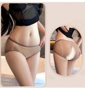 FEE ET MOI - Seamless Sheer Triangle Panties (Coffee Color)